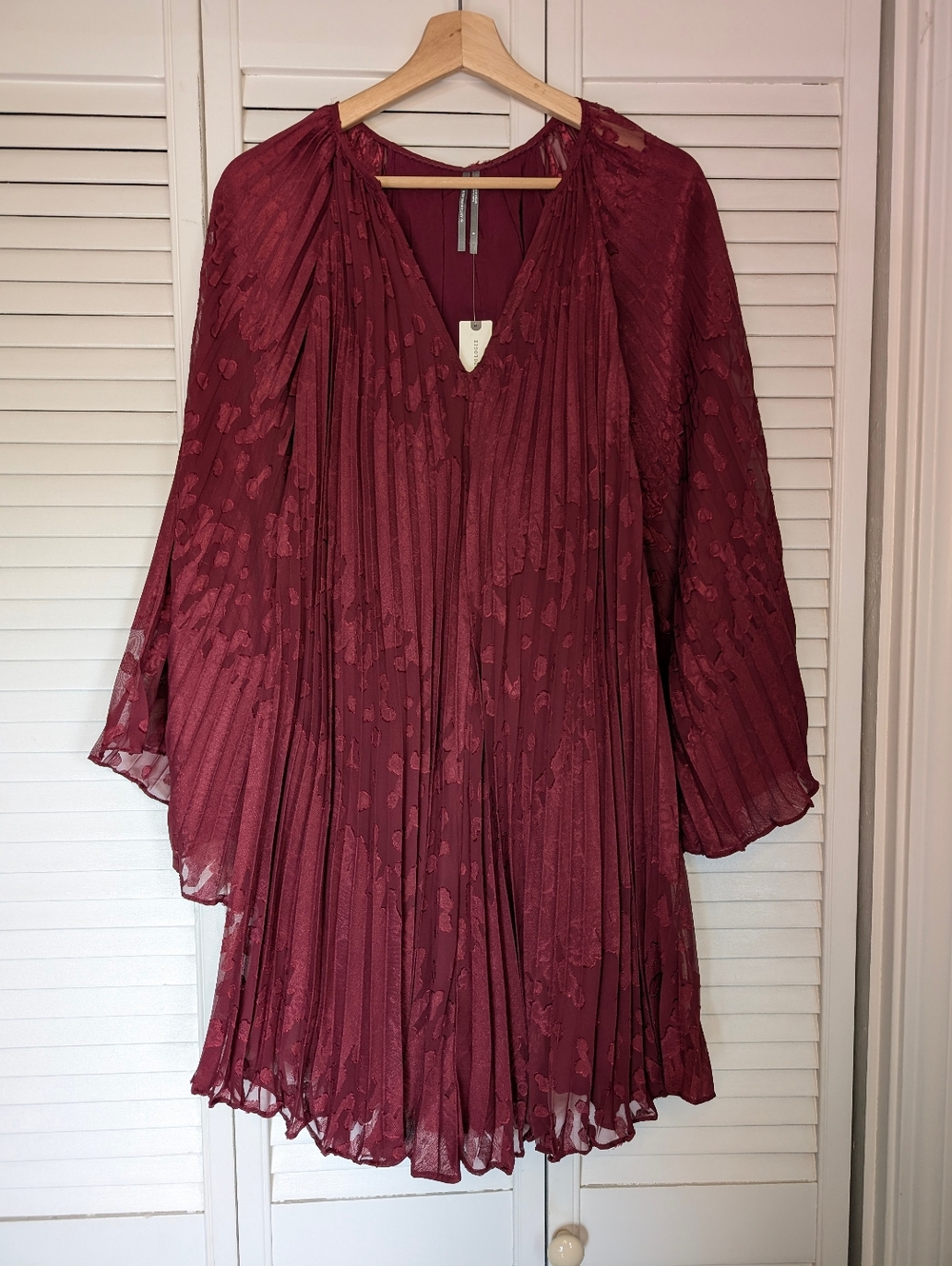 NWT Anthropologie Toulon Pleated Mini Dress in Plum - Size Small - Picture 5 of 16